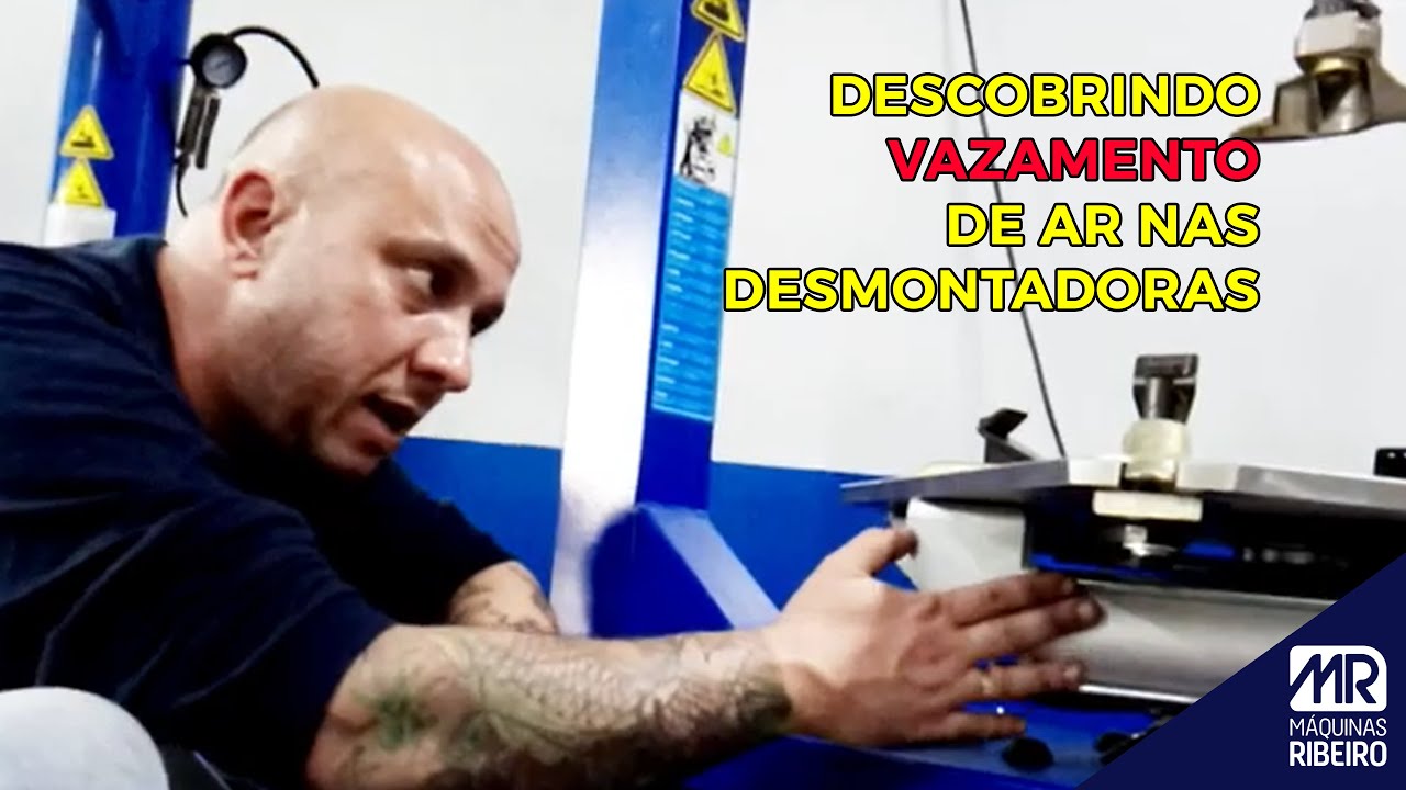 Testes para identificar vazamento de ar nos cilindros das desmontadoras