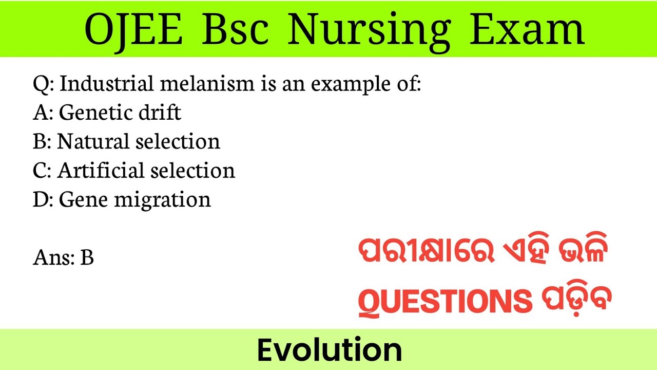 OJEE BSc Nursing - Evolution MCQs You MUST Know! 🔥