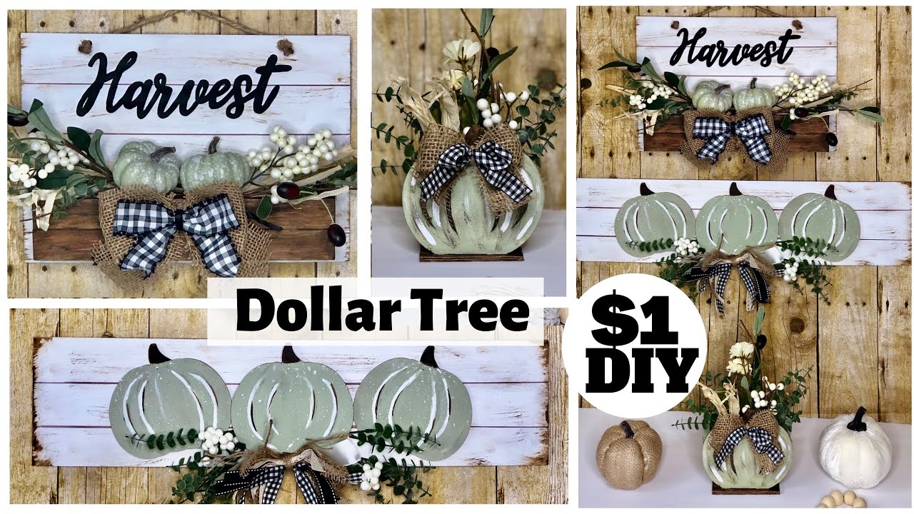 Dollar Tree DIYs | Neutral Fall Farmhouse High-End Home Decor | Fall 2020