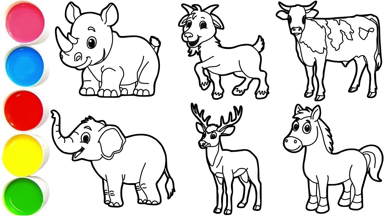 Draw Amazing Animals in Minutes - Rhino, Goat, Cow, Elephant, Deer, and Horse