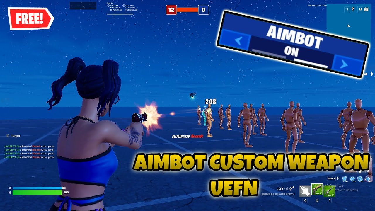 How to make AIMBOT GUN in UEFN - FREE Custom Weapon