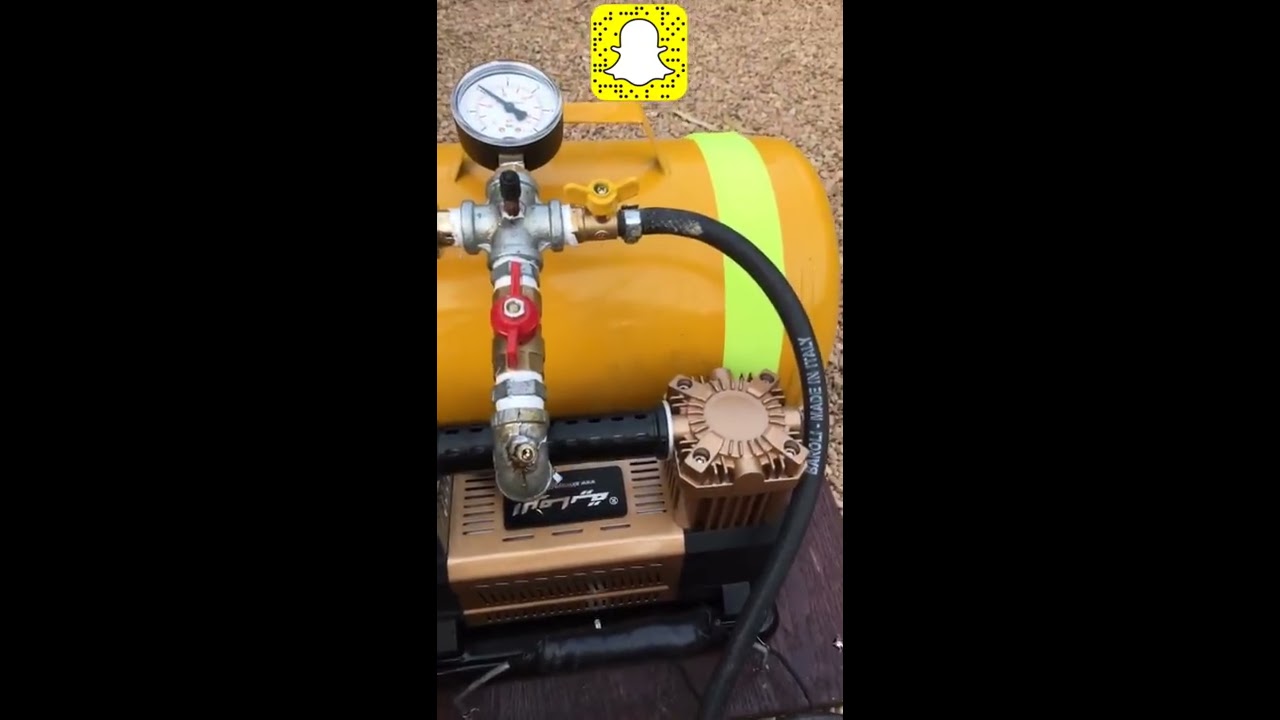 دمج ماطور الهواء مع خزان هواء صغير Installation of air tank with air conditioner