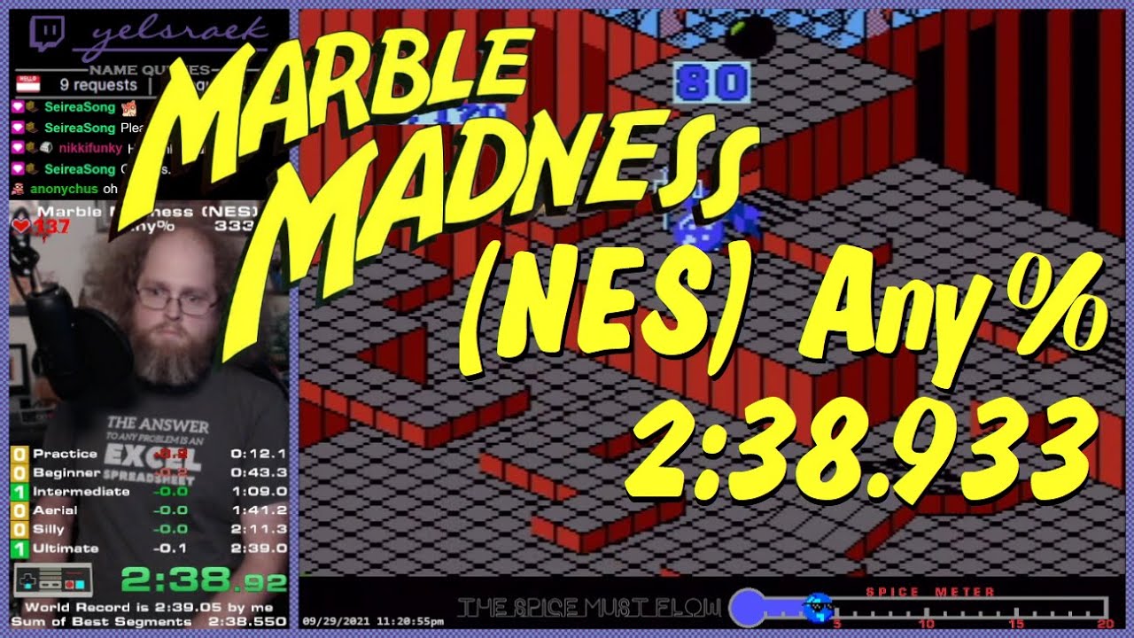 Marble Madness (NES) Any% 2:38.933 [Speedrun World Record]