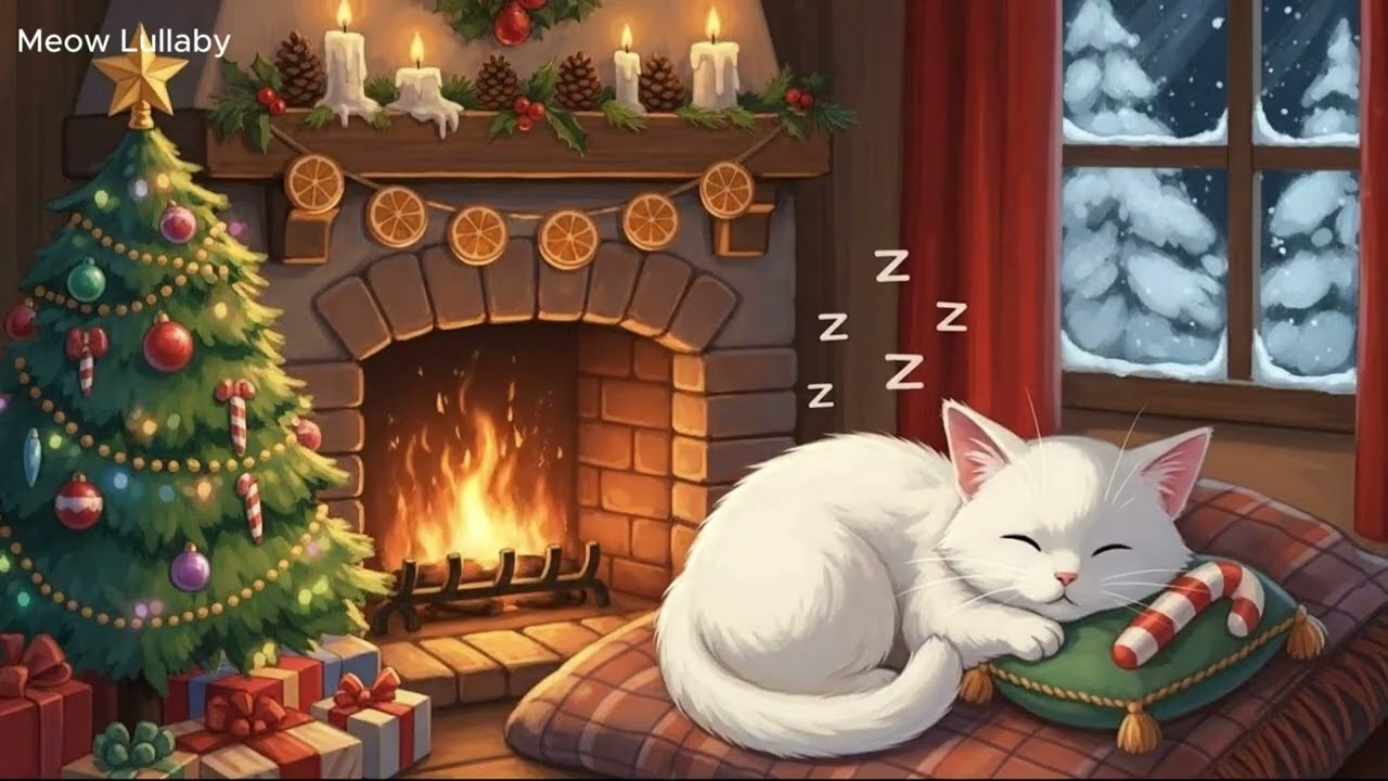 Stop Cat Meowing in 3 Minutes 🐱 432Hz Anxiety Relief Music & Cozy Fireplace | Mochi| Meow Lullaby