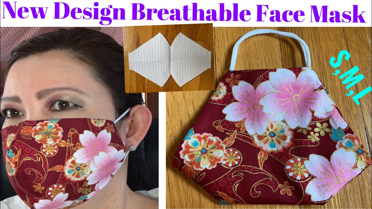 ( # 93 ) Beautiful Breathable Face Mask With Easy Templates - Face Mask With Filter Pocket Tutorial