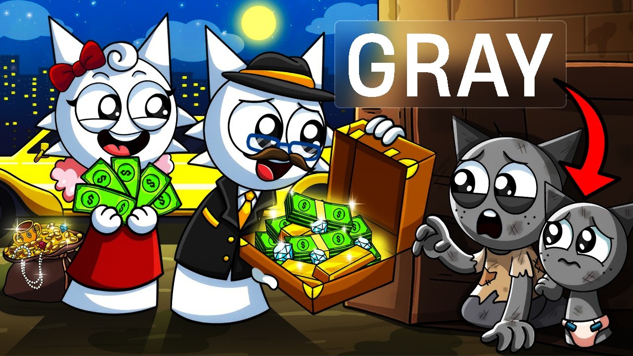 Gray Gets Adopted by a Rich Family! 😭💰 | Sprunki Animation