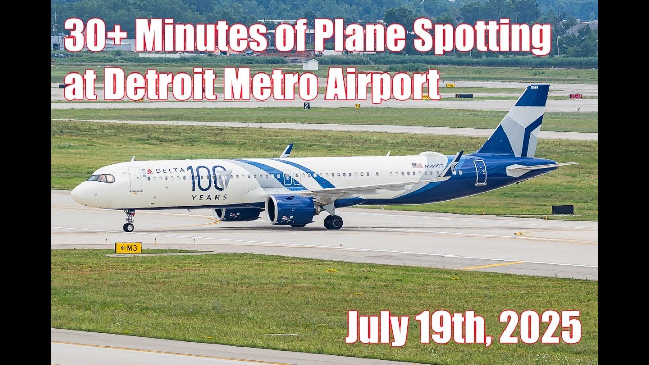 30 Minutes of Plane Spotting at Detroit Metro - July 19th, 2025 #planespotting #dtw #aviationdaily