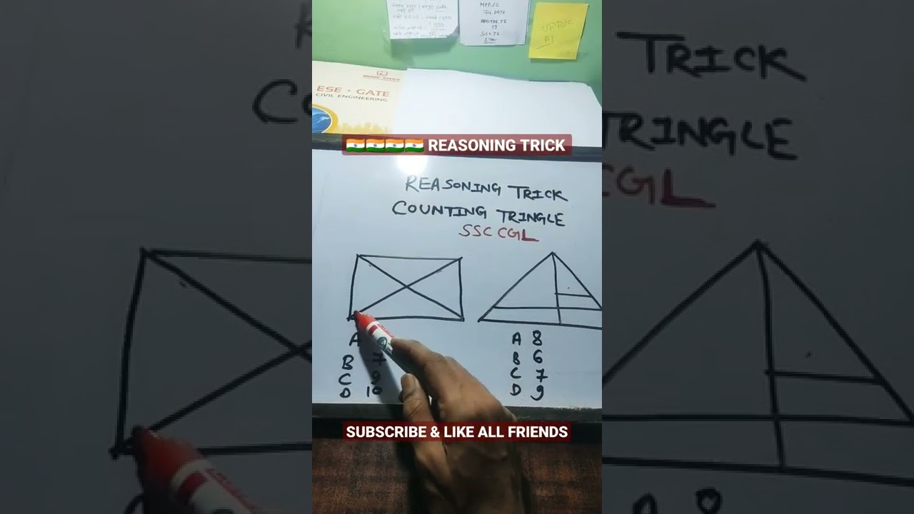 REASONING TRICK / COUNTING TRINGLE TRICK / SSC CGLCHSL,RRB JE,RRB NTPC,SSC JE,DSSSB JE