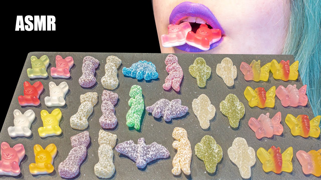 ASMR: BUNNY JELLY CANDY, SUGARY DINOSAURS, SOUR CATS | Animal Candy 🍭 ~ Relaxing [No Talking|V] 😻