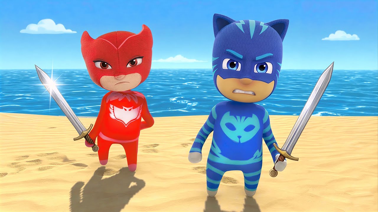 Pijamaskeliler Baykuş Kız ve Kertenkele Labirentte Kayboldu! 🦎🦉 Human Fall Flat