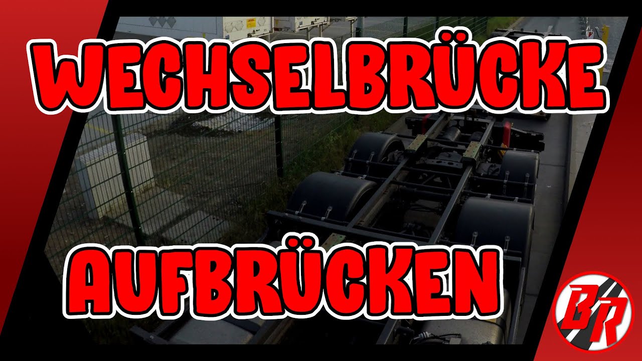 Komplett Wechselbrücke aufbrücken von der Einfahrt bis Ausfahrt Hängerzug Gliederzug Drehschemel