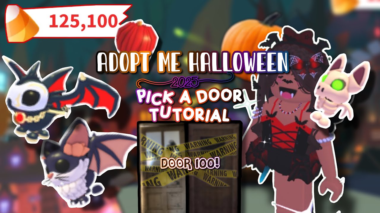 HOW TO BEAT THE NEW ADOPT ME PICK A DOOR MINIGAME!!HALLOWEEN UPDATE!🎃👻