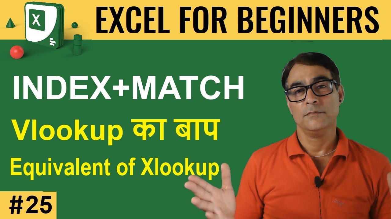Index Match formula in MS excel | MS excel for beginners 25 | Equivalent of Xlookup Function