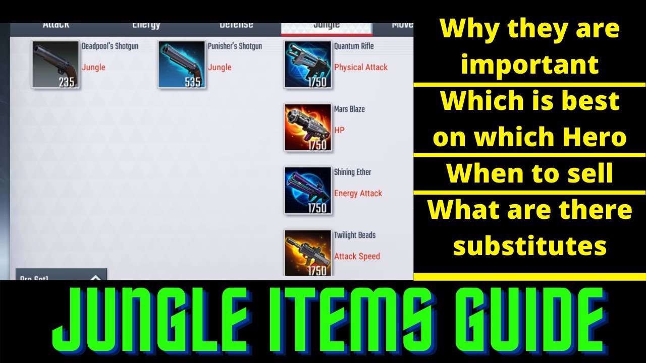 Jungle Items Guide| When to buy full item? When to sell? What's best substitute? Marvel Super War