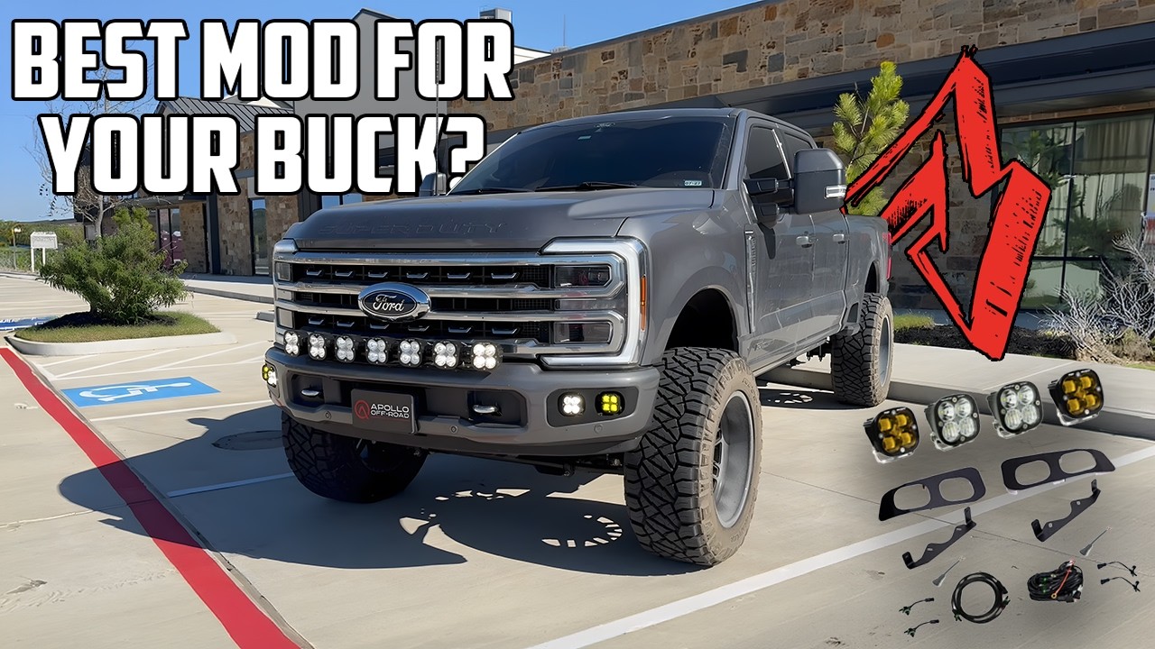 LIGHT THE ROAD! 2023+ Ford Super Duty Baja Designs Dual Squadron Fog Light Kit Install