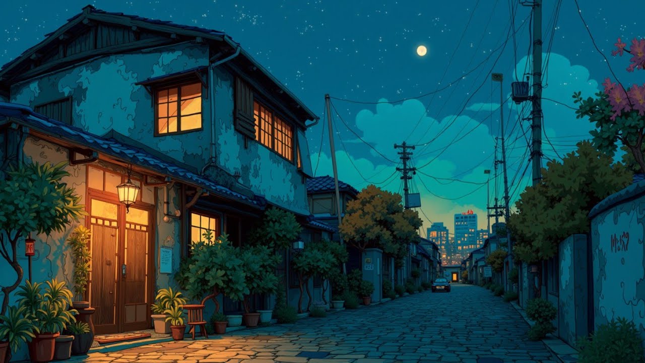 Японский Lofi Амбиент | Уютные Ретро Звуки и Биты для Учебы 🎧 Ночное Путешествие по Улицам Токио