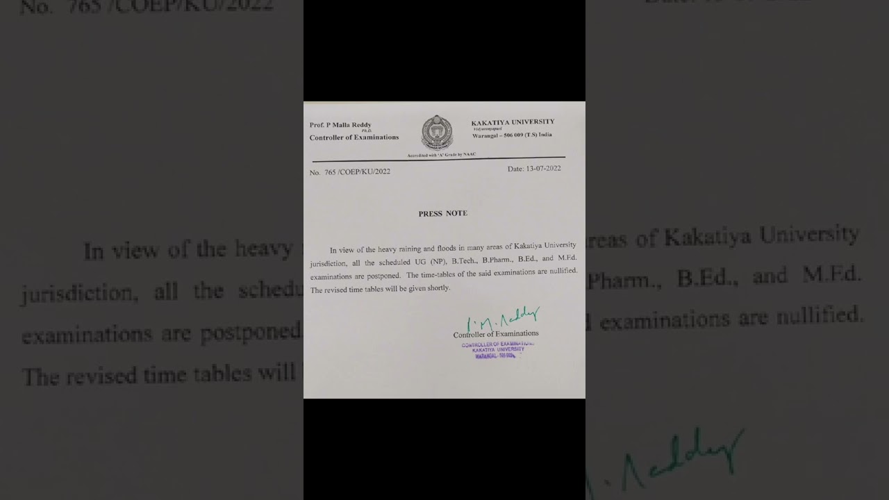 KU all sem exams postponed#Kuexams #ku #degree