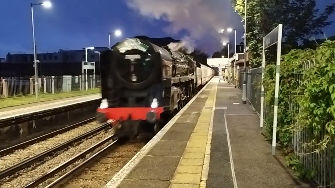 Sunset Steam Express ' Britannia Steam's through Reigate station...8th August 2023...