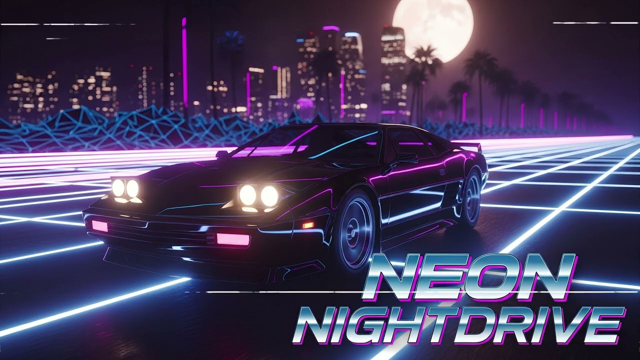 Neon Night Drive 1985 &ndash; Synthwave Motion Through Midnight Chrome