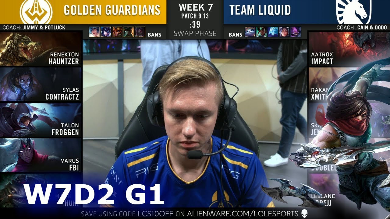 GGS vs TL | Week 7 Day 2 S9 LCS Summer 2019 | Golden Guardians vs Team Liquid W7D2