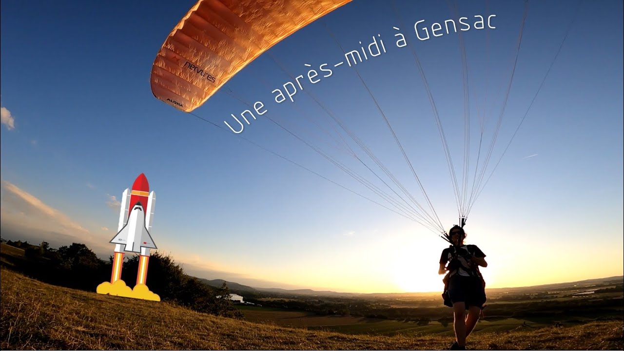 Parapente à GENSAC : décollage fusée, soaring, thermodynamique et coucher de soleil