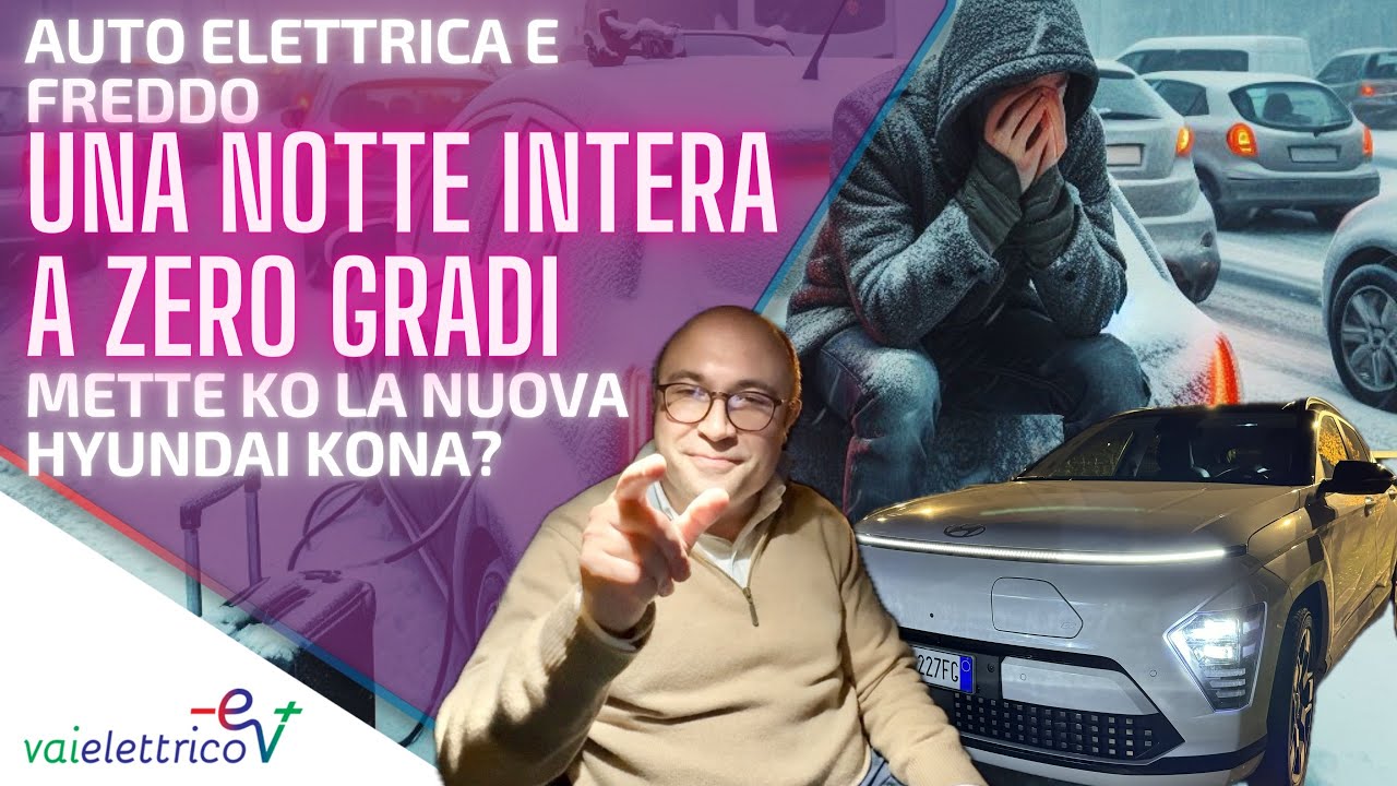 AUTO ELETTRICA e FREDDO! Una NOTTE INTERA A ZERO GRADI la mette KO? PROVA su HYUNDAI KONA 2024!