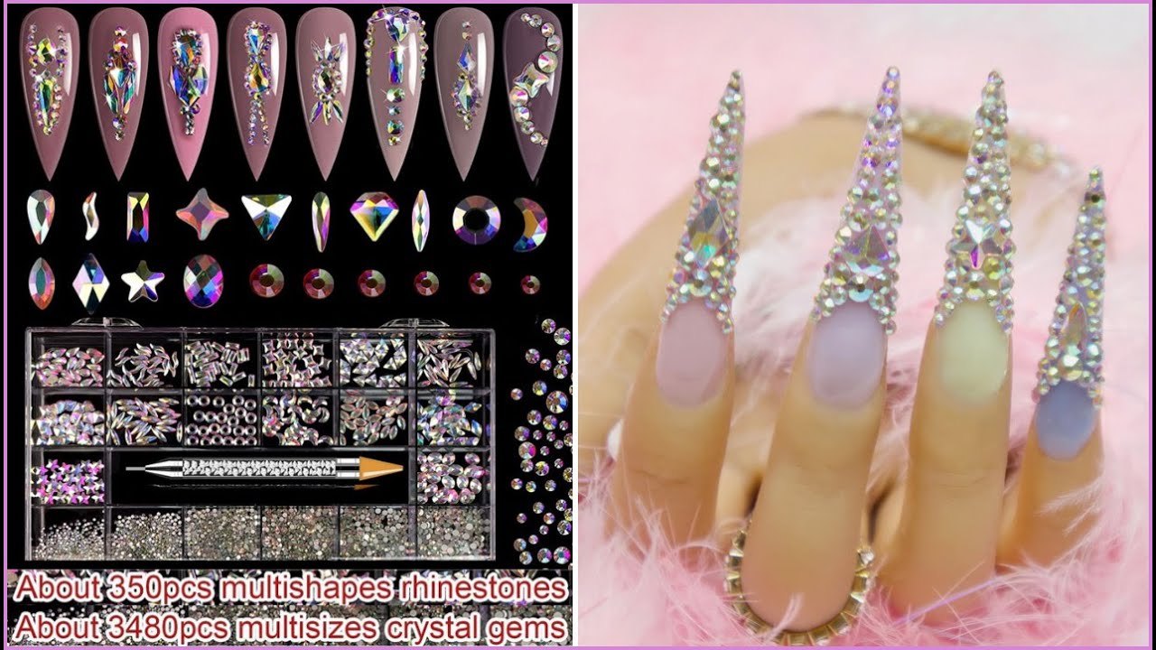 ✨✨Spring French Pastel Bling Tip Stiletto Polygel Nails I Saviland Rhinestone Kit Review✨✨