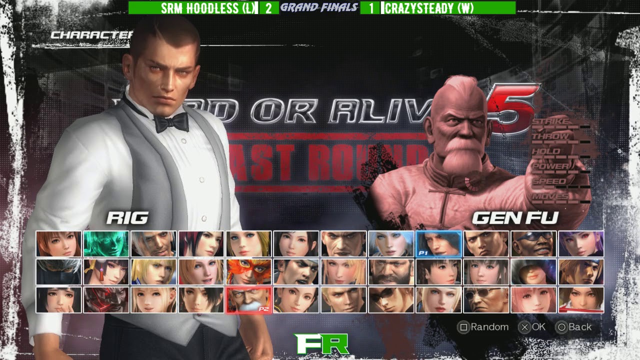 Final Round 2018 - DOA5 LR Grand Finals SRM Hoodless Vs CrazySteady