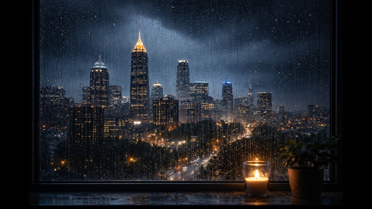Atlanta Thunderstorm at Night 🌧️ | 8 Hours of Rain & Thunder for Deep Sleep