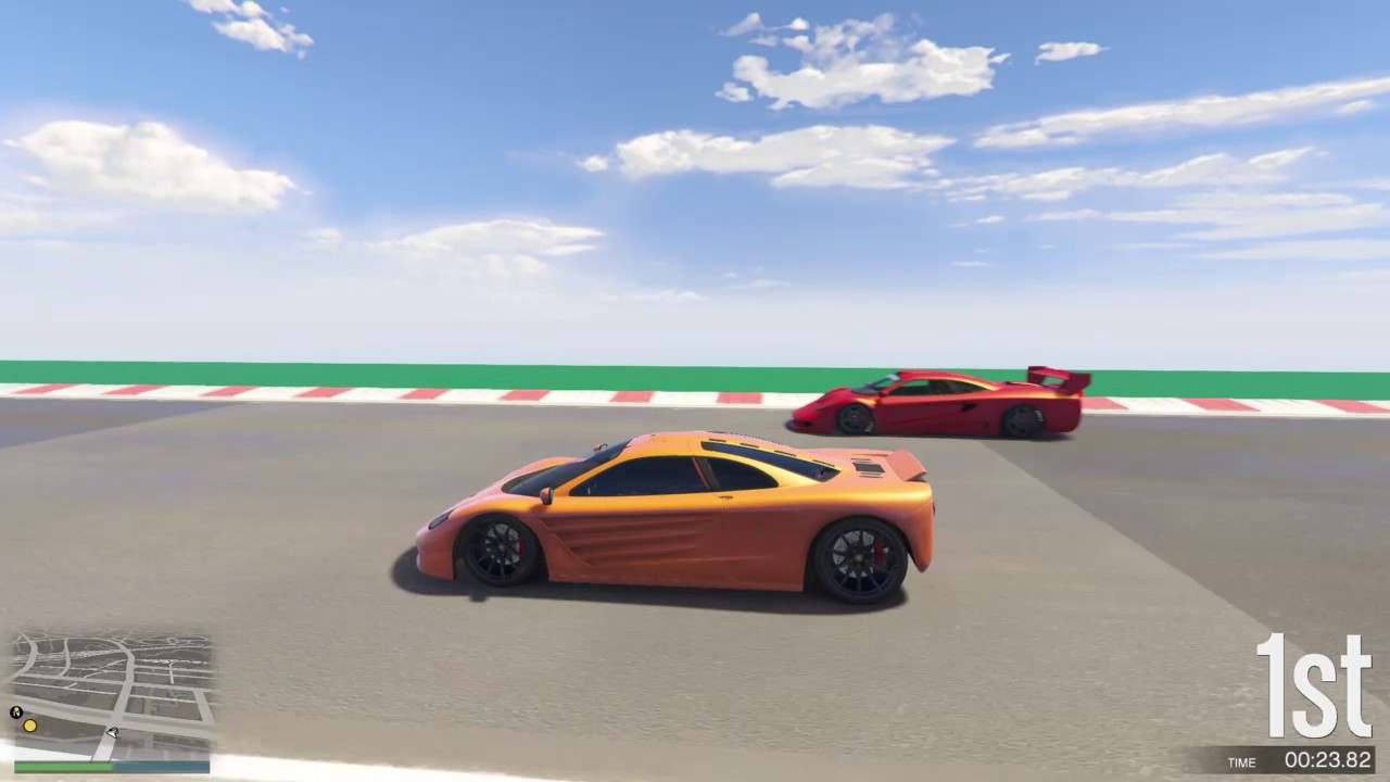 GTA 5 Top Speed Drag Race (Progen GP1 vs. Tyrus)