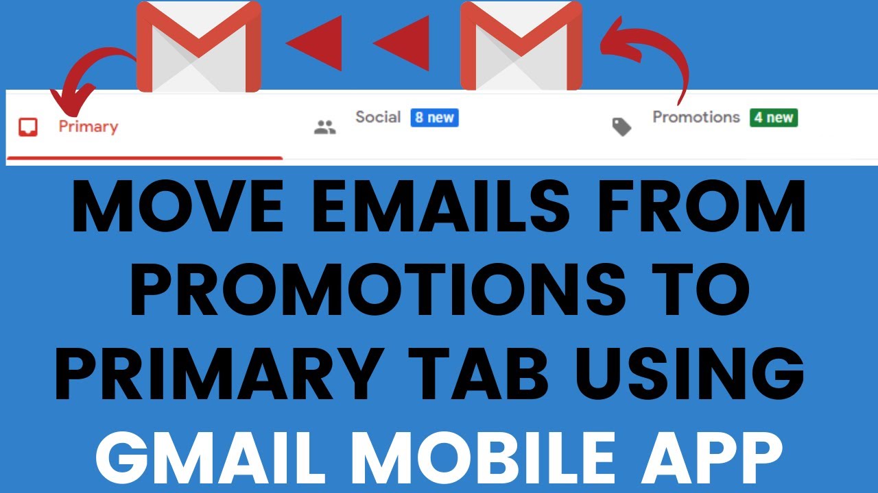 How To Move 📩 Emails From Promotions To Primary Tab In Gmail Mobile App