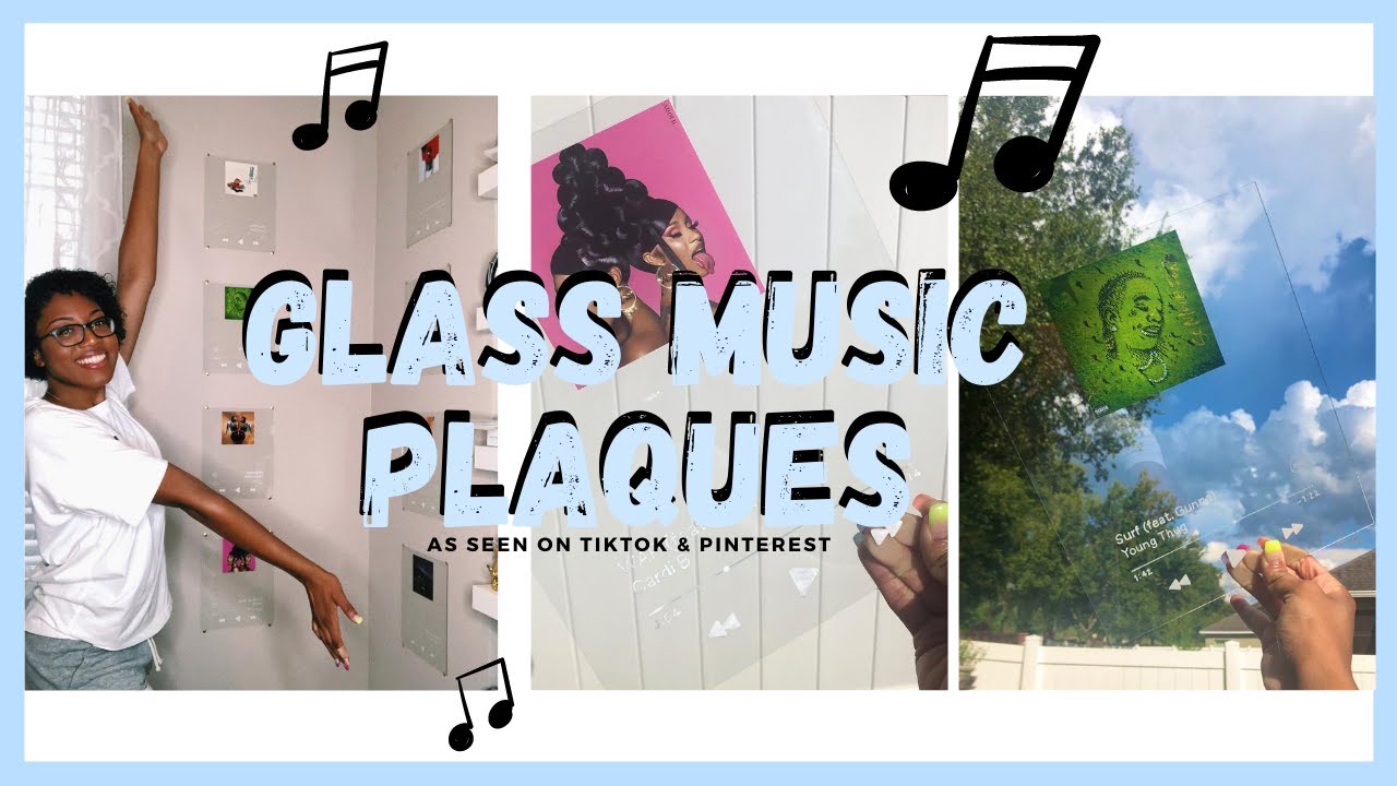 HOW TO: DIY Glass Music Plaque (no Cricut needed) 🙌🏽 *CHEAP+EASY*