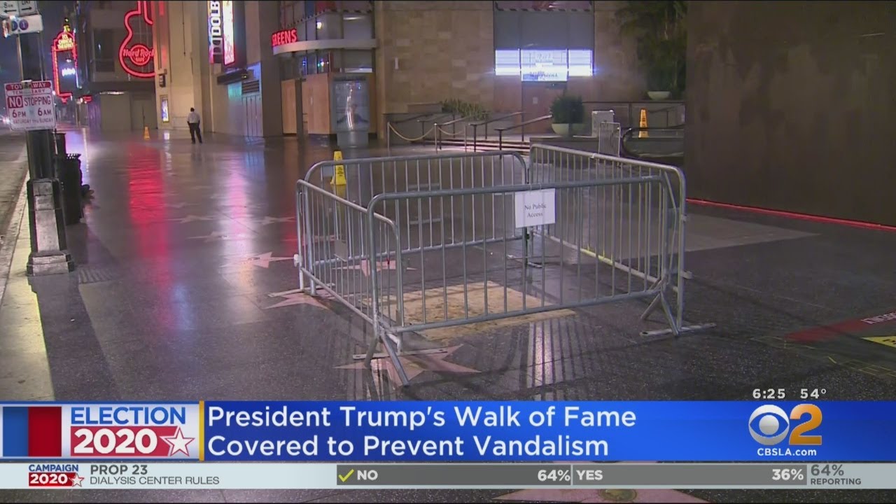 President Trump's Star On Hollywood Walk Of Fame Covered Up, Blocked Off