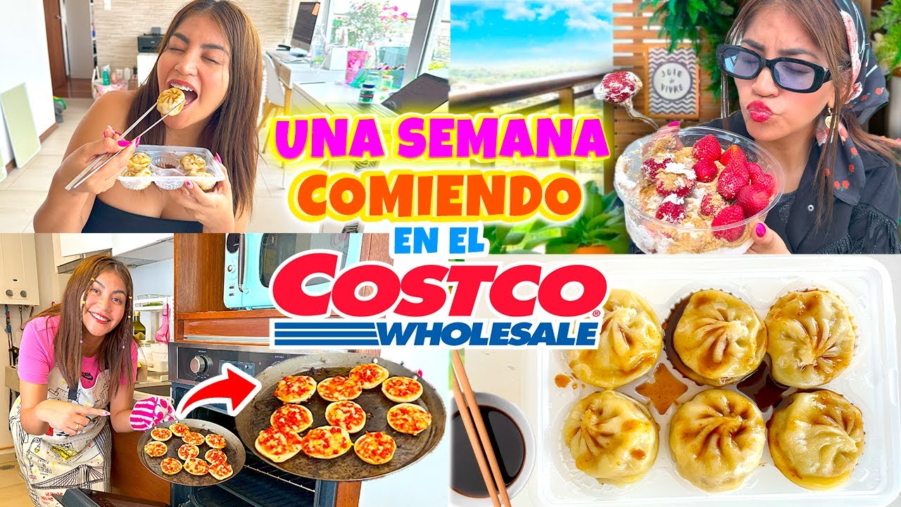 1 Semana comiendo Comida Viral del COSTCO😋FRESAS CON CREMA🍓 DUMPLINGS🥟 MINI PIZZAS🍕| CONNY MERLIN