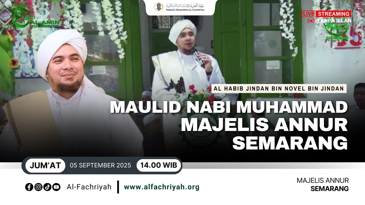 🔴LIVE Habib Jindan Maulid Nabi Majelis An Nur Semarang | Jum'at, 05 September 2025
