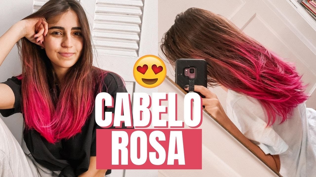 Pintei meu CABELO de ROSA 💁‍♀️ // Boto Rosa Kamaleão Color