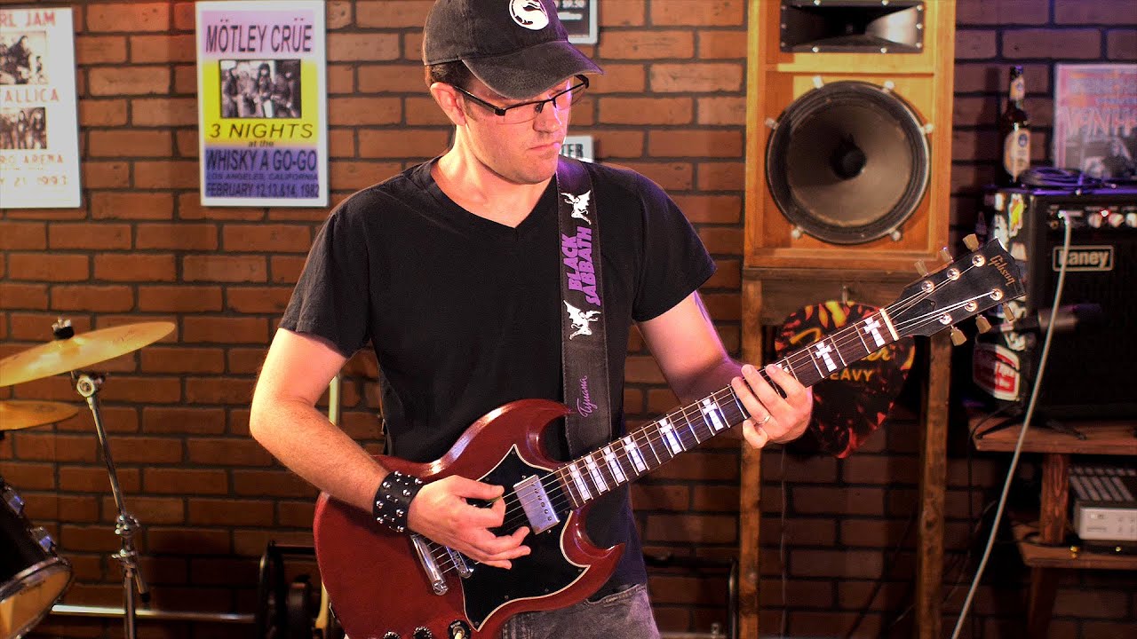 James plays some Black Sabbath Riffs