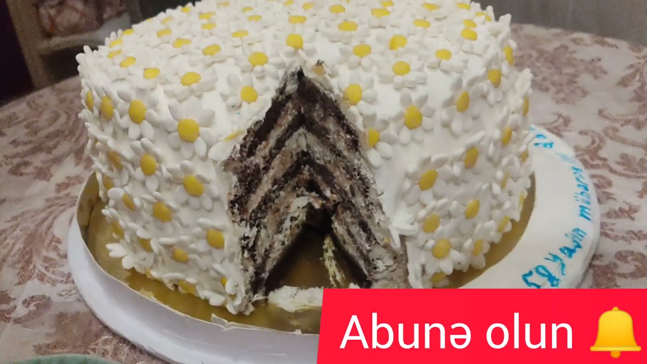 Karamelli,qaymaqlı Möhtəşəm📢PAPATYA tortu #cake #pasta #торт Papatya tortunun hazırlanması