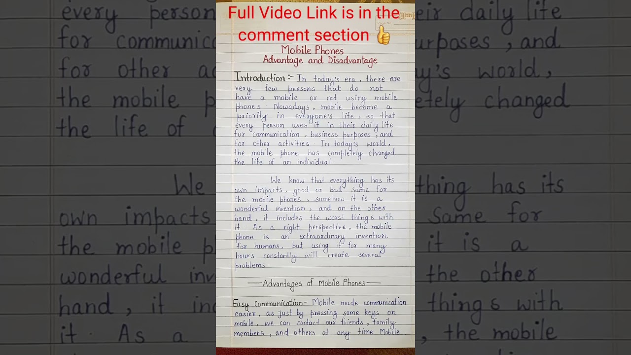 Essay on Mobile Phone. #shorts #essayonmobilephone,#mobilephone #essay,#advantageofmobilephoneessay