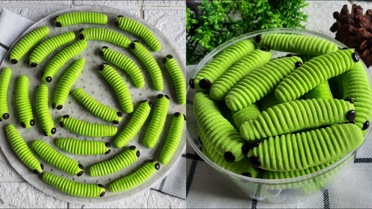 KUE ULAT DAUN CUMA 3 BAHAN TANPA OVEN TAKARAN SENDOK KUE KERING LEBARAN