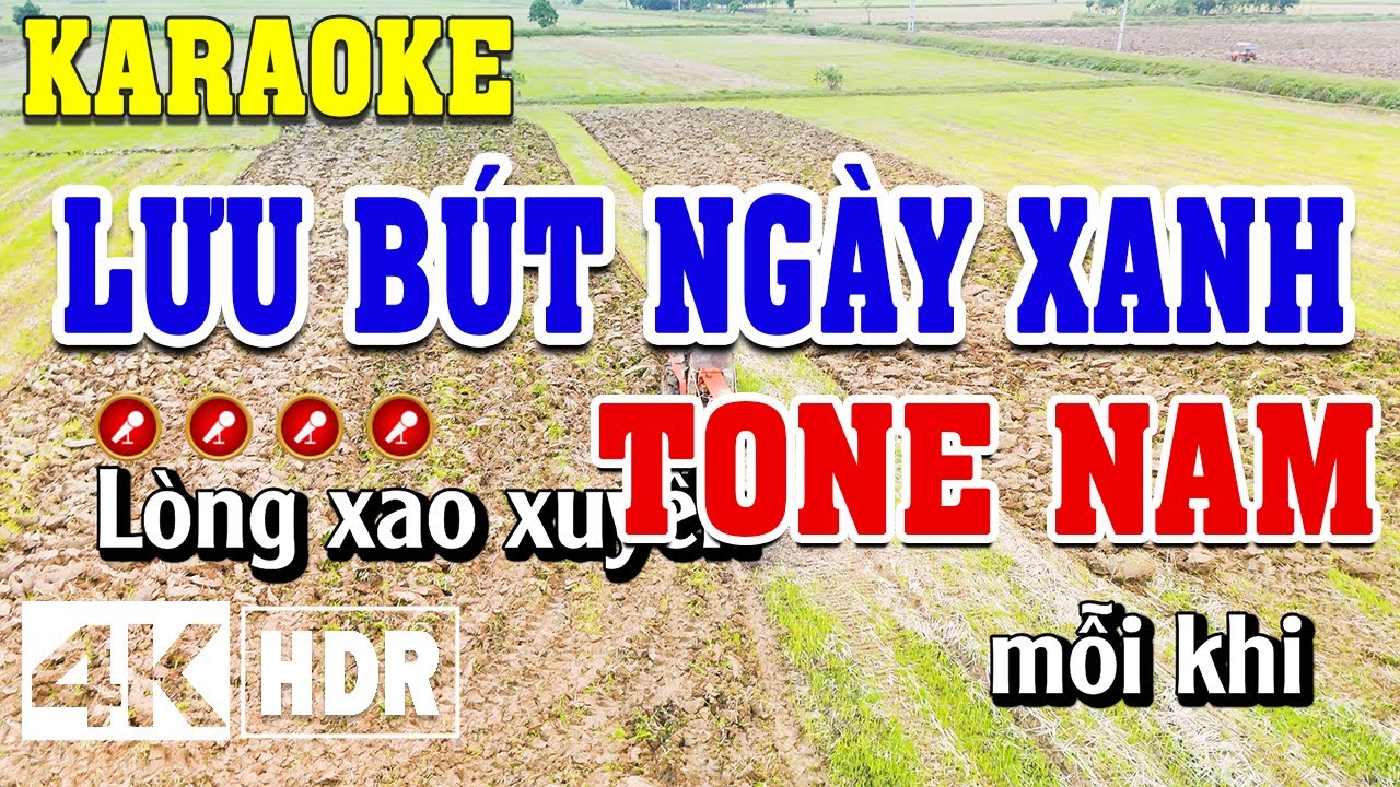 Lưu Bút Ngày Xanh Karaoke Tone Nam Beat Chuẩn | Đình Long Karaoke