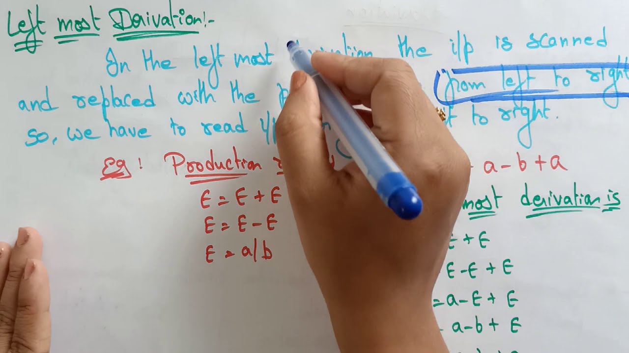 Derivation in theory of computation | CFG | TOC | Lec-52 | Bhanu Priya