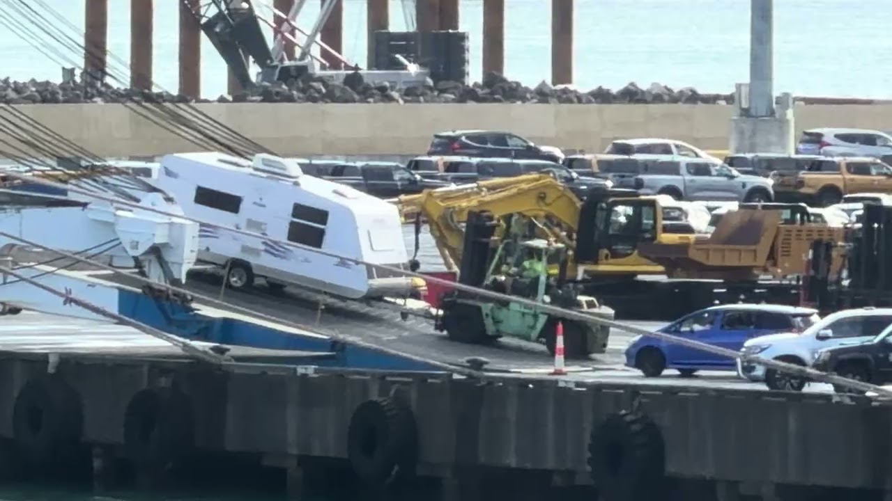 A busy car-carrier at port of Auckland 16 Feb 2026