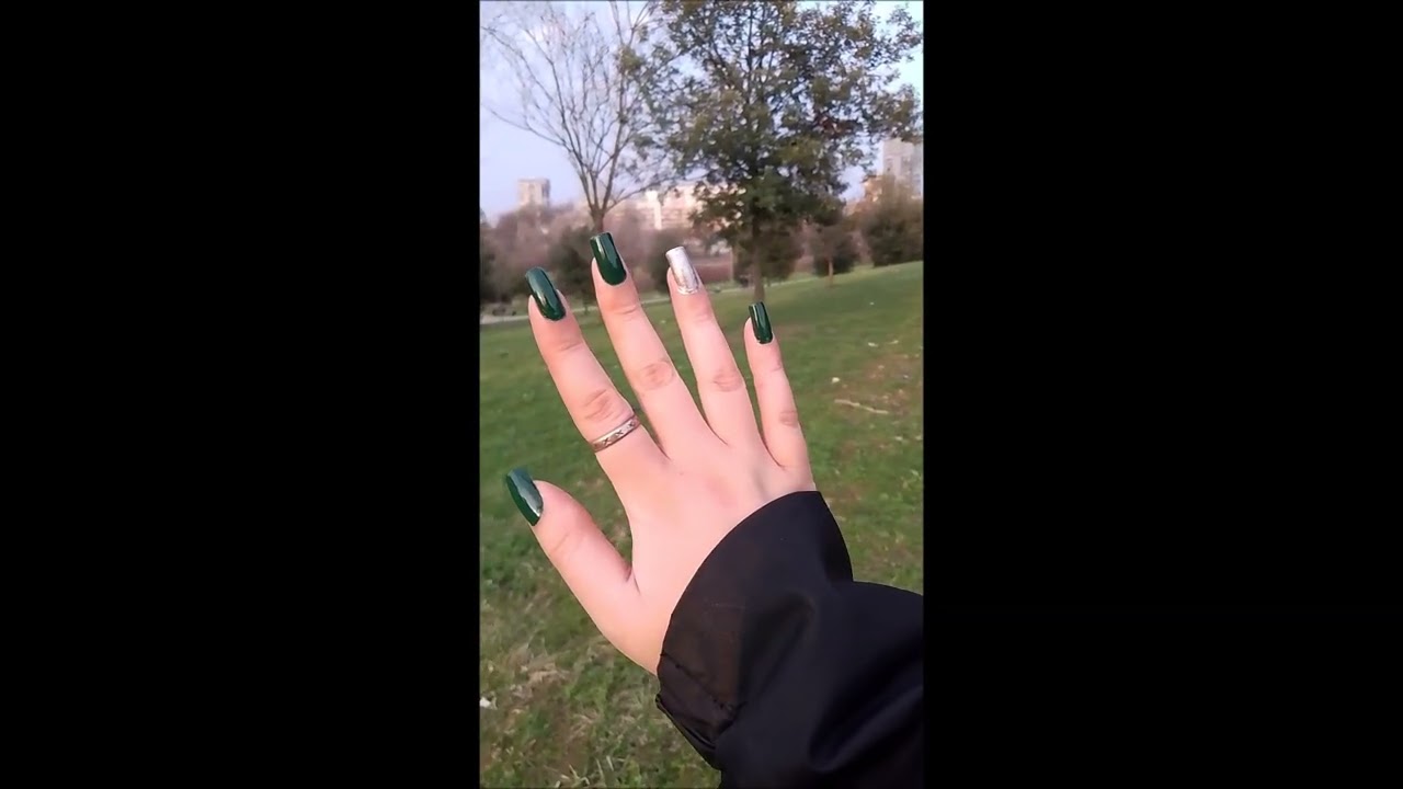New winter green nail art by our model Jadez (february 2026)