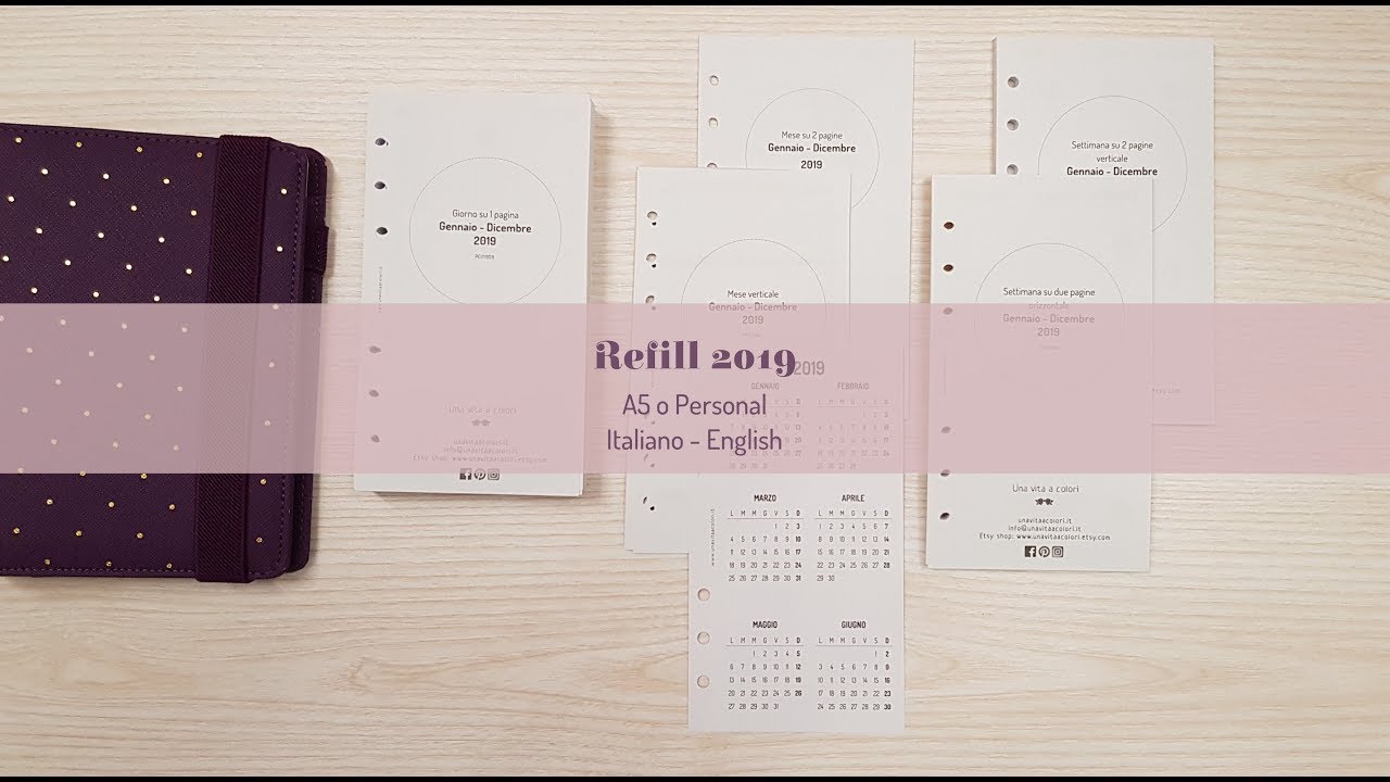 refill 2019 per agenda ad anelli