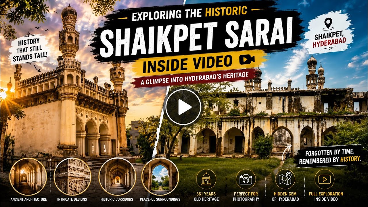 SHAIKPET SARAI | INSIDE VIDEO OF 400 YEAR OLD MONUMENT | HYDERABAD