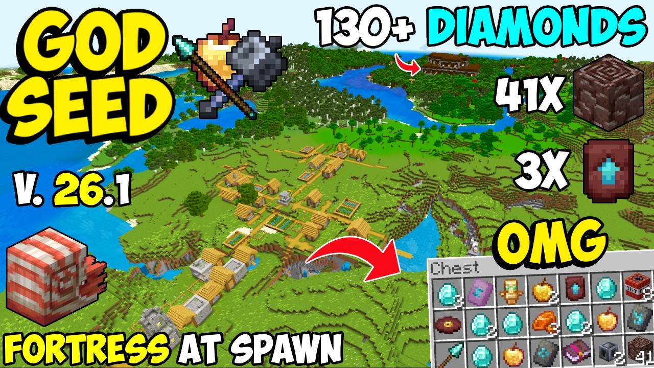 🔥Ultimate [God Seed] For Minecraft 26.1 Bedrock & PE | Huge Village Seed Bedrock 26.1