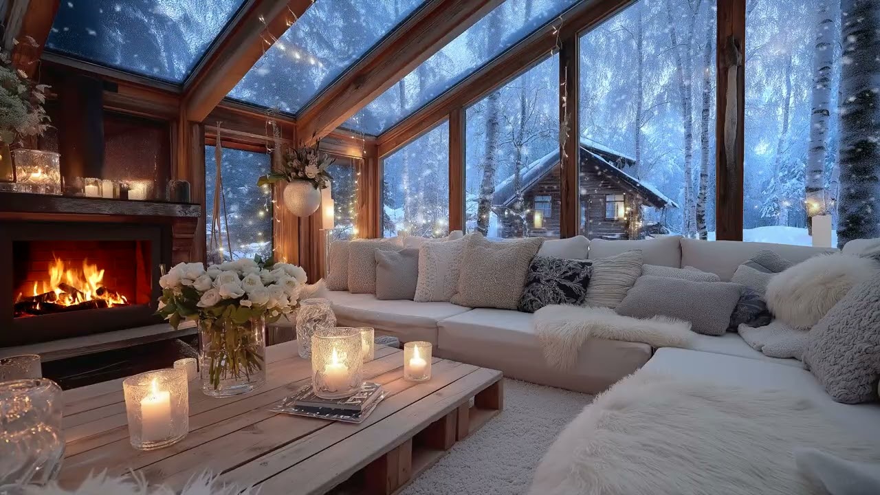 🎼🎹 Quiet Winter Room Piano | 5 Hours Relaxing Piano & Peaceful Snowy Day Ambience for Meditation