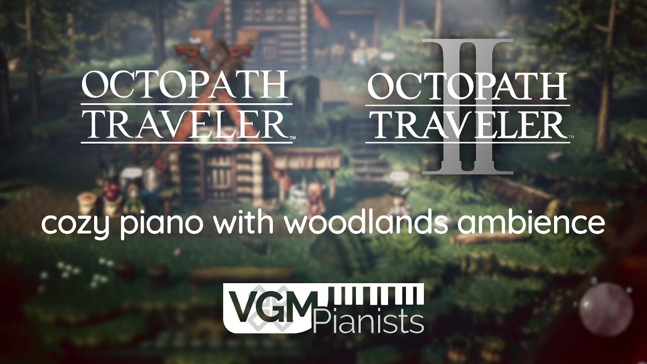 1 hour of cozy Octopath piano w/ Woodlands ambience | A Traveler's Respite