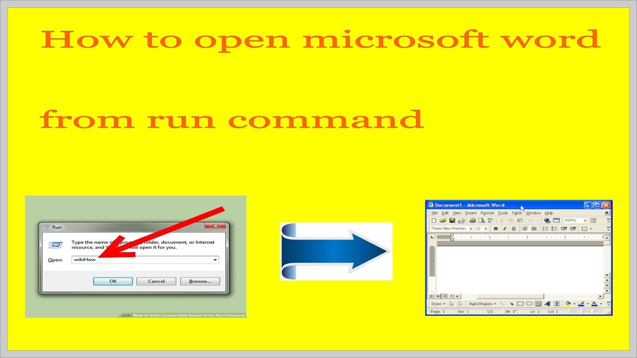 HOW TO OPEN MS WORD THROUGH RUN COMMAND